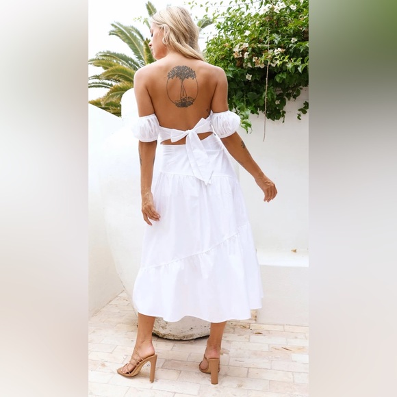 HELLO MOLLY Seaside Picnic Midi Dress White Size XL NEW - Picture 6 of 10